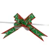 Hot Sale Holographic Green Printed Ribbon Butterfly Pull String Bows