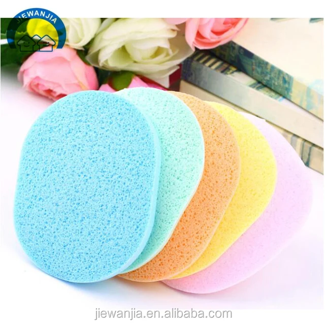 

Beauty Face Use Washing Sponge Microfiber Puff Makeup Silicone Cellulose Facial Cleaning PVA Seaweed Face Wash Sponge, Yellow,pink,blue,green,orange