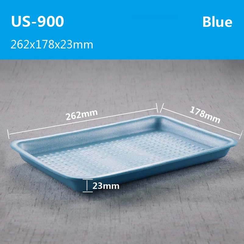 
26.2*17.8*2.3cm Eco-Friendly Disposable foam tray food grade foam party plate for fruit meat BBQ etc supermarket packing 