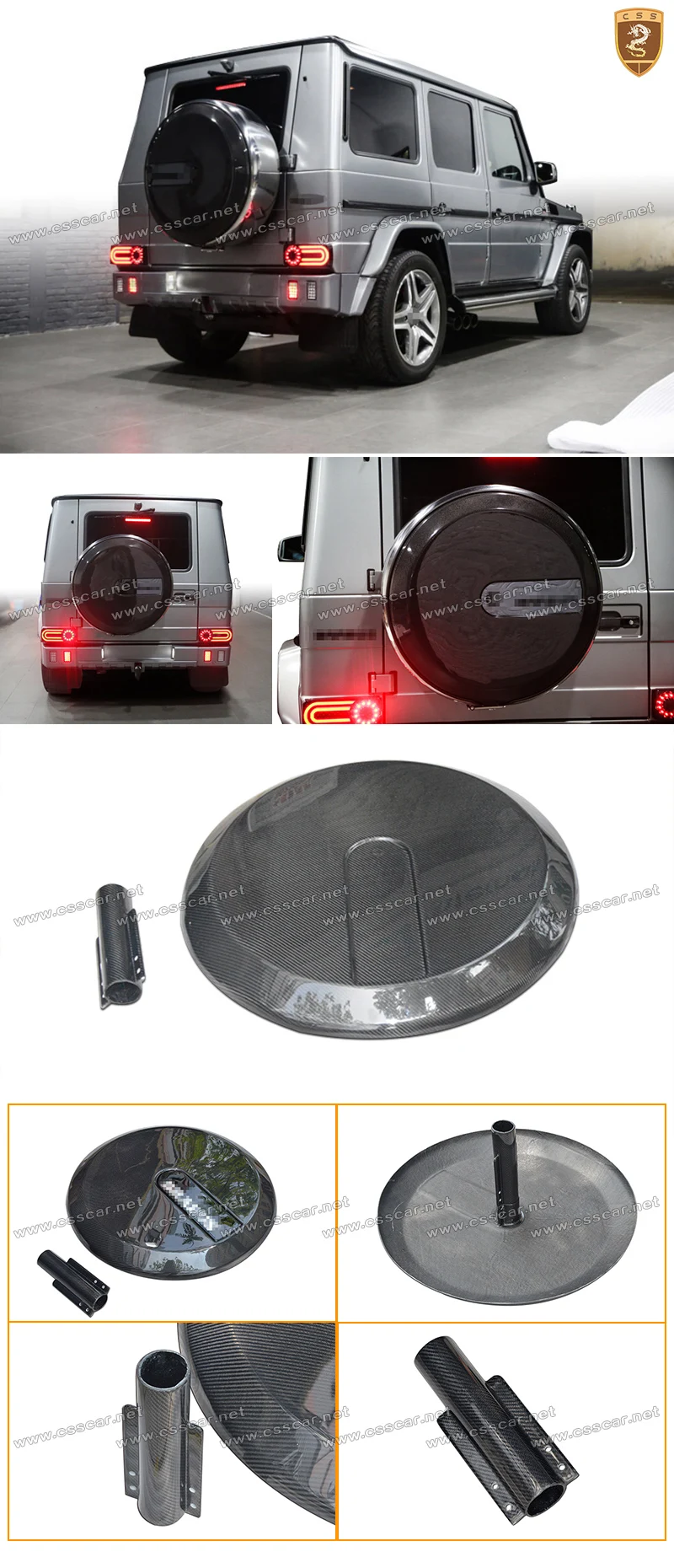 Auto Parts Carbon Fiber Spare Wheel Tire Cover For Gclass W463 G500