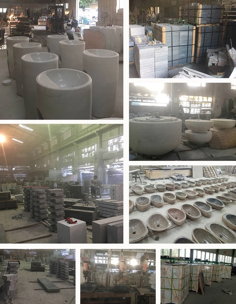 Dark Emperadr marble round shape natural stone bathroom vessel sink