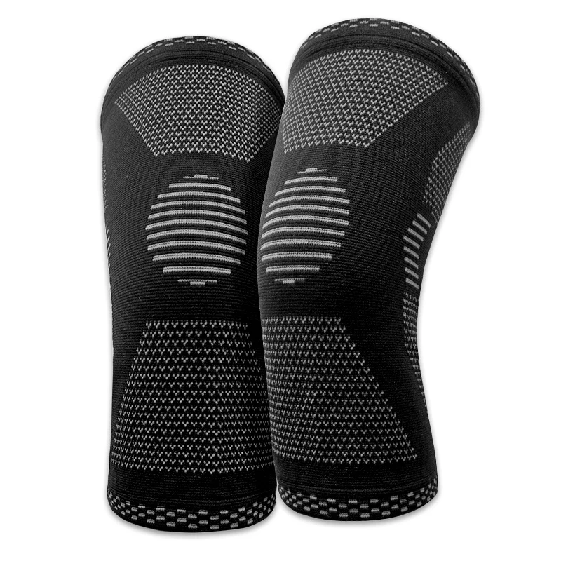 

Gym Sports Compression Knee Sleeve Support For Forging, Black+gray