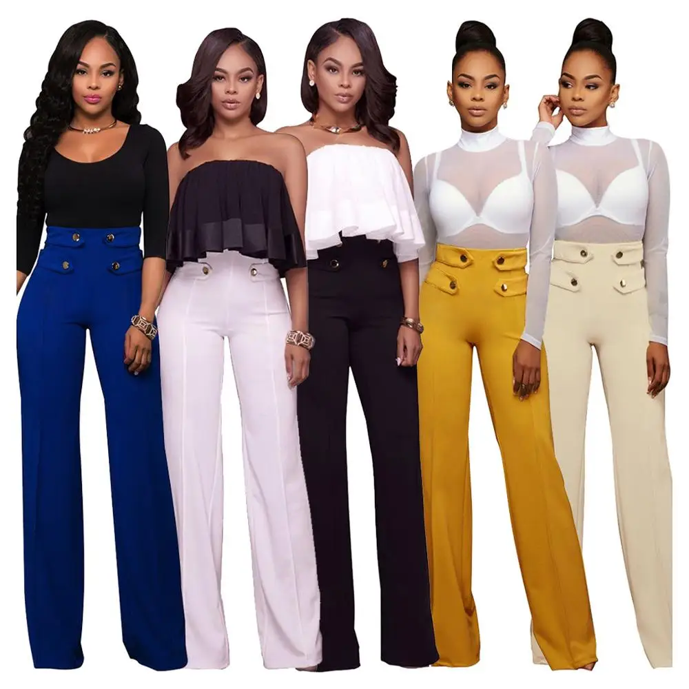 

Wholesale Women's pants Warm Casual Pants High-waisted casual wide-leg pants A8180