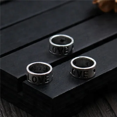 

Genuine 925 Sterling Silver Circle Beads Accessories Jewelry DIY Carved LOVE Spacer Beads Words Findings Jewellery, N/a