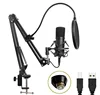 Pro Audio Studio recording microphone/USB Condenser Microphone with Shock Mount With Scissor Stand/USB 2.0 recording Microphone