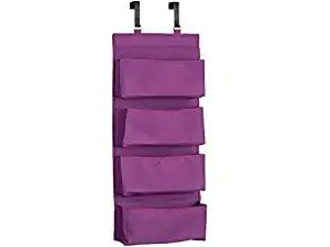 YNR NEW 4 SECTION OVER DOOR HANGING WARDROBE STORAGE UNIT CLOTHES SHOE ORGANISER IN Hot Pink Polyester 