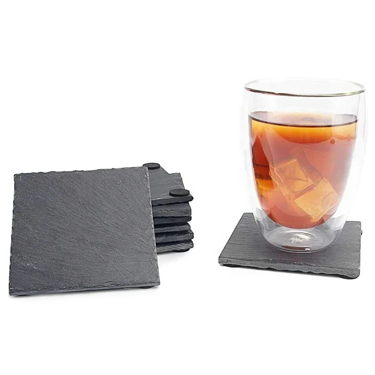 

Round Natural Wholesale Slate Coaster Set Slate Coaster, Customized