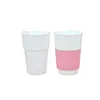 P109 Porcelain Ceramic Type thermo cup - Ceramic Travel Mug/Cup 12 oz silicone lid and band