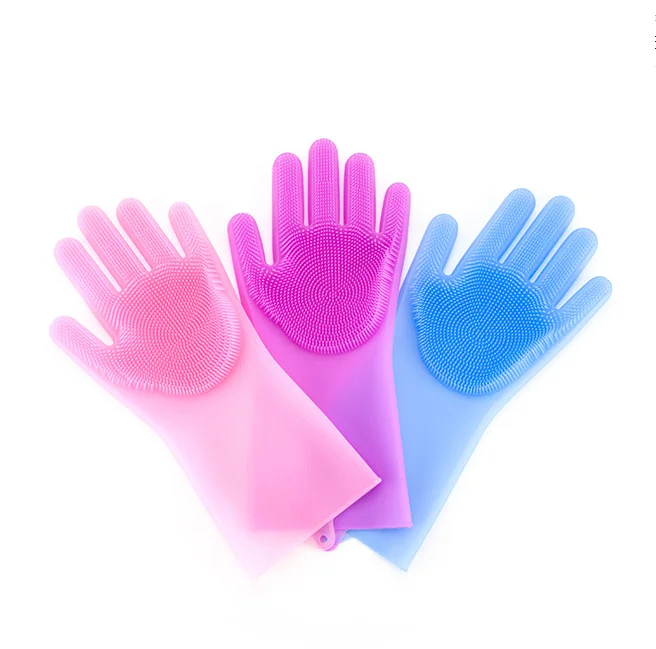 

kitchen washing glove silicone rubber dish cleaning glove