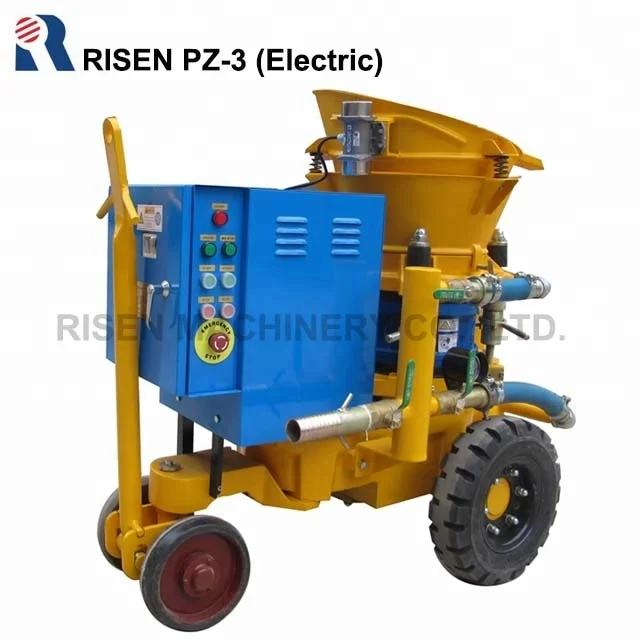 
CE Safety standard, RISEN PZ Series dry & damp mix shotcrete machine with good price and high quality 