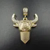hip hop iced out diamond tauren sword pendant