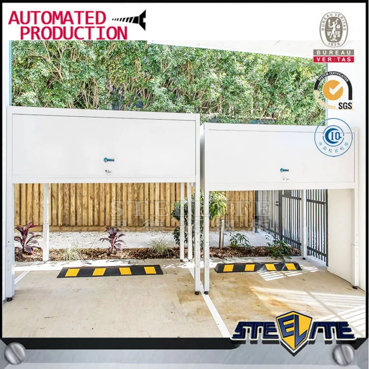 Moderno Aparcamiento Acero Almacenamiento Sobre Capó Del Coche Armario