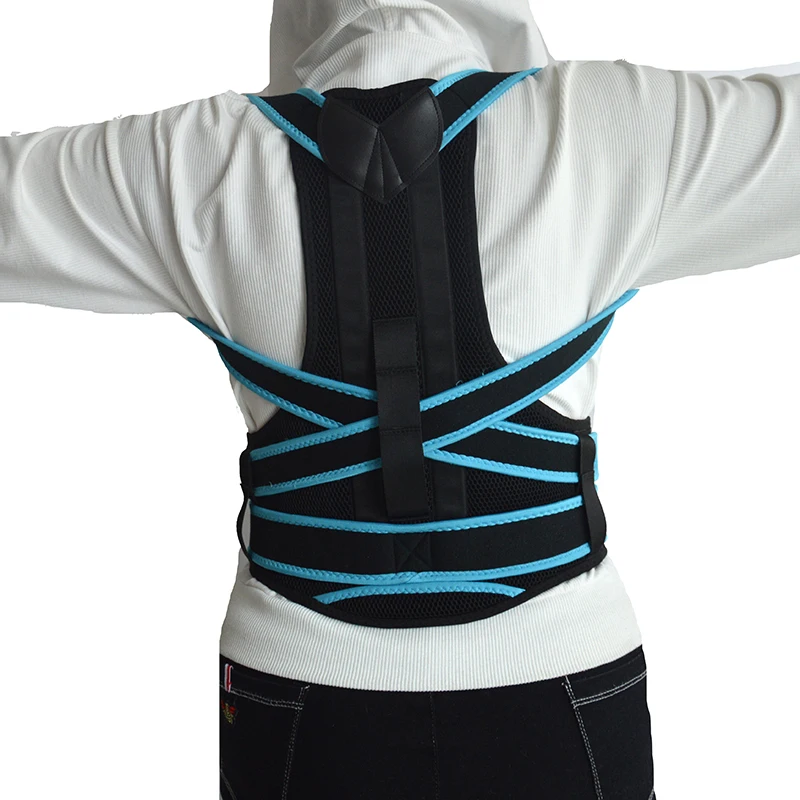

Comfortable Effective Back Support Posture Corrector for Children, Black+blue