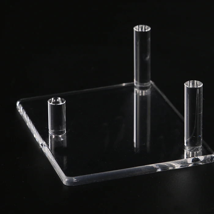 Medium 2.5" Clear Acrylic 3-PEG MINERAL DISPLAY STANDS