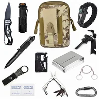 

CYSHMILY Survival Gear Kit 15 in 1,Professional Outdoor Emergency Survival Tools Kit