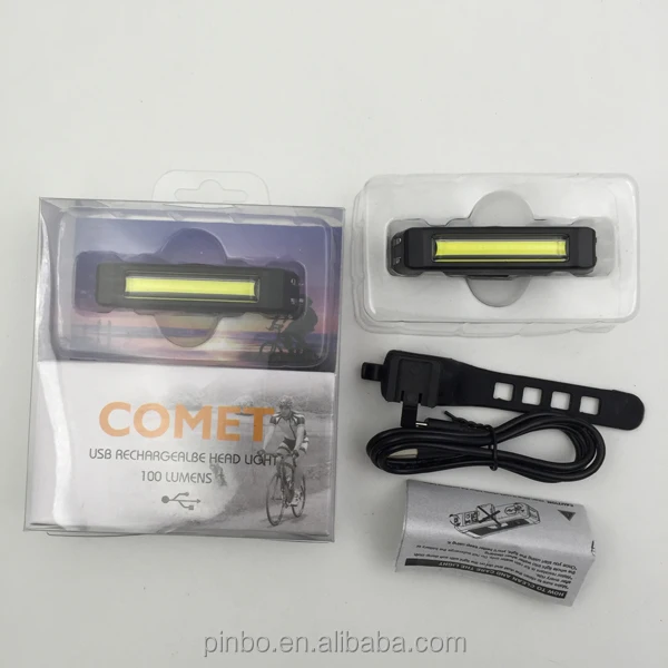 

Promotional 100 Lumens COB LED USB Rechargeable Led Bike Light, As per pantone