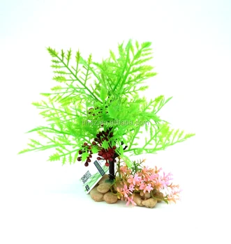 Plastic Aquarium Plantas Plant Decor Stone Bottom Buy Aquarium