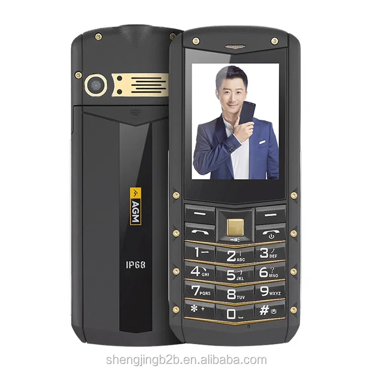 AGM M2 Dual sim card old man video mobile phone with golden keyboard