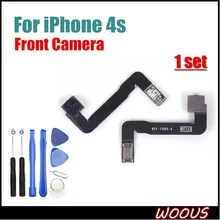 1set New arrivel Mobile phone front camera for iphone 4S front camera with flex cables + tool