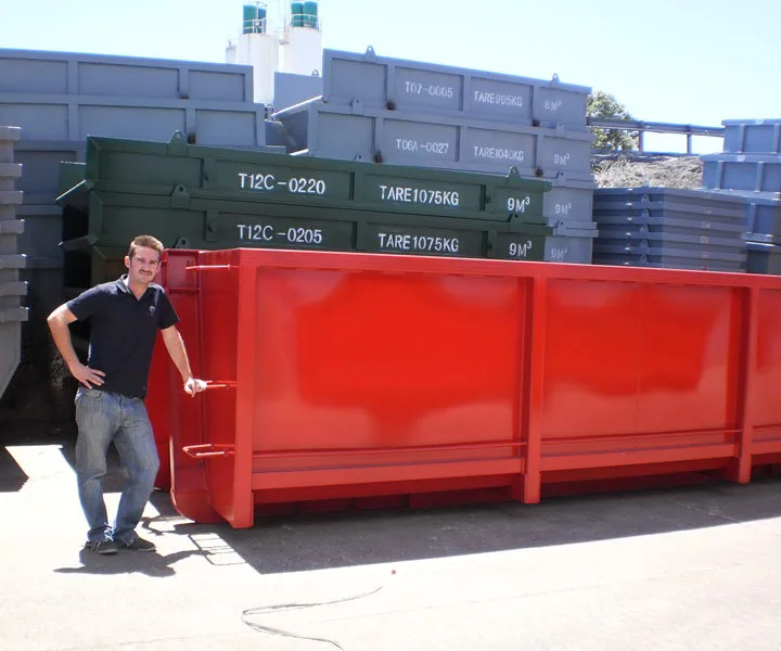 T603a 19m3 Hook Lift Bin Truck Part Scrap Metal Hook Lift Bins For Sale