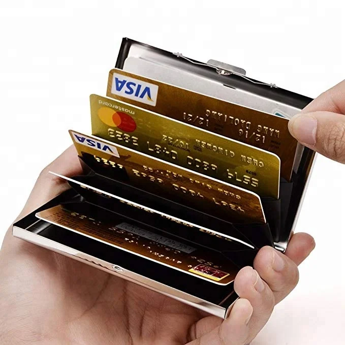 

RFID Wallets for Men & Women, ID Debit ATM Card Holder, Stainless Steel Slim RFID Blocking Credit Card Holder, Silver, space grey, black, rose gold....