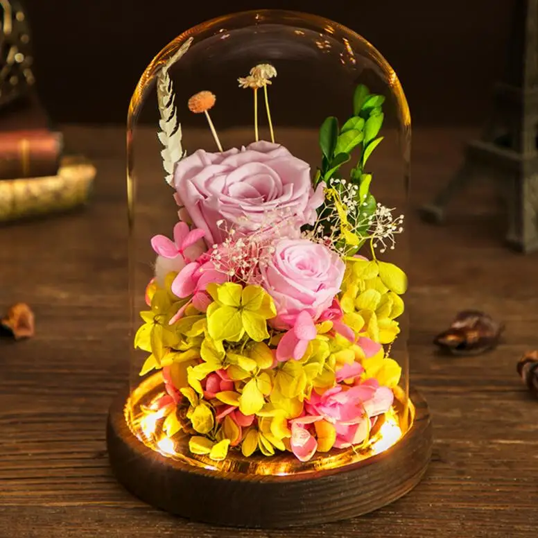 Red Eternal Rose Real Preserved Rose Flower Eternal Rose In Glass Dome