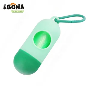 Image of Ebona Plastic Pet Waste Bag Dispenser Custom Logo Cylindrical Shape Dog Poop Bag Holder