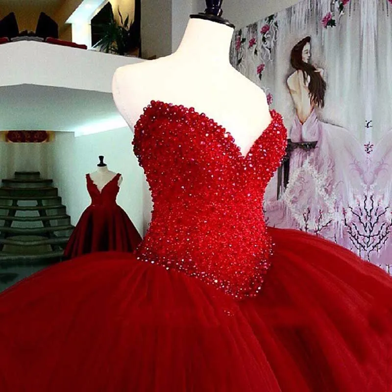 big red ball gown