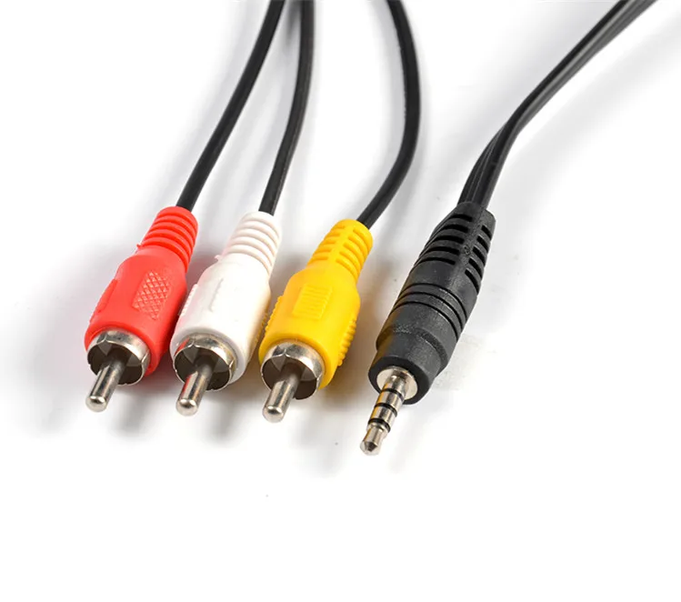 

3.5MM Stereo Plug 1 Male To 3 RCA Male Jack Plug Audio Cable for Computer/Phone/Video/DVD/Audio/Speaker/Stereo/Monitor/Multimea, White/red/black/yellow
