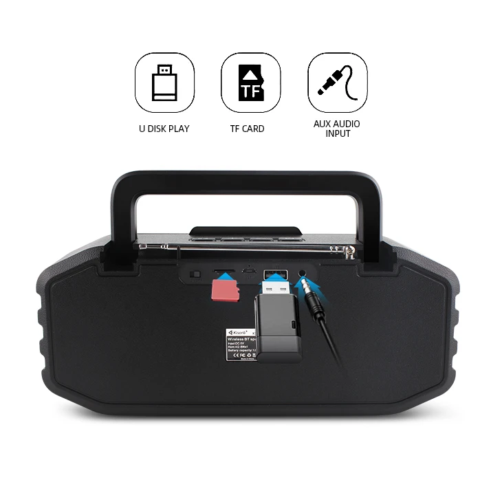 Built in BT/TF/FM/USB/AUX Active 4ohm Subwoofer Amplifier Speaker Portable Outdoor - ANKUX.COM