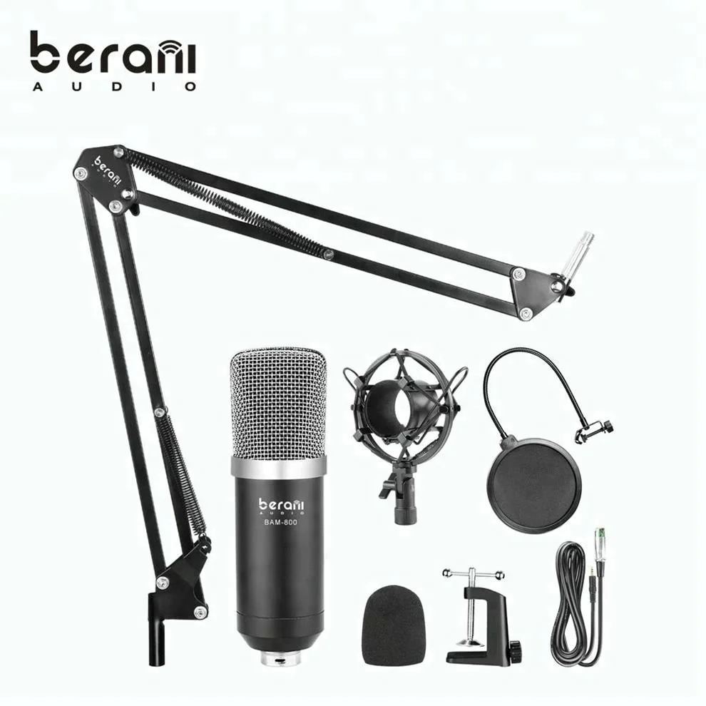 

Berani BAM-800 Professional studio condenser microphone bm800 microphone recording, Black
