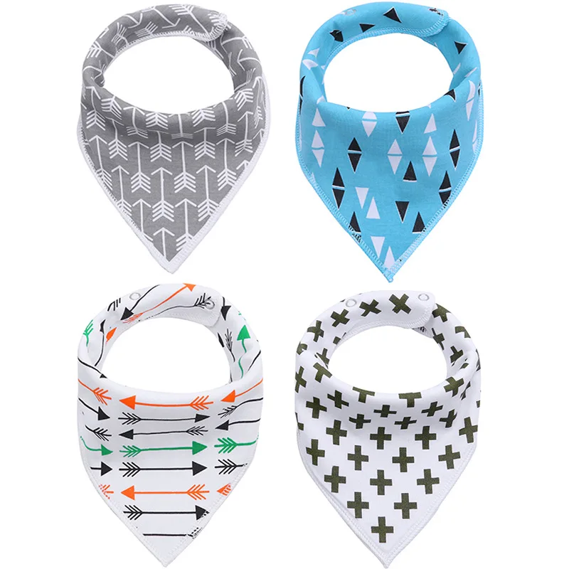 Custom logo cotton bibs 100% organic cotton baby triangle bib
