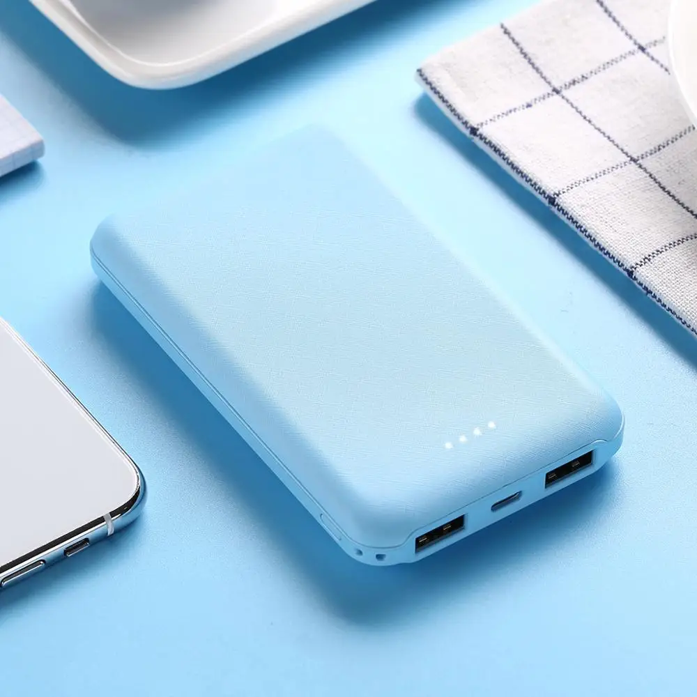 5000/10000mah Capacity Logo Custom Gift Dual USB External Battery Rechargeable Promotion Power Bank For iphone Cellphone Charger
