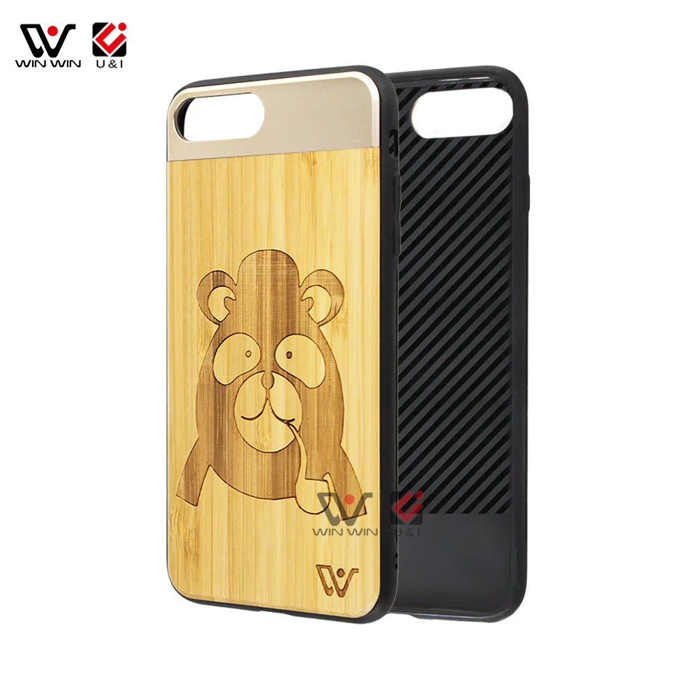 

Hot Selling Cute For iPhone Mobile Shell Custom Wood Metal Aluminum Cell Phone Case, Original wood color