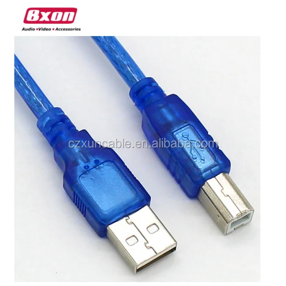 

1.5m 3m Transparent blue color USB 2.0 A male to B male printer cable
