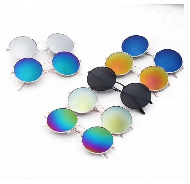 

New Arrival UV400 Mirror Lenses Hot Sales Men Metal Hippie Steampunk Round Sunglasses, Custom colors