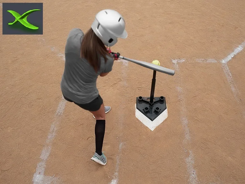 
High quality injection molded vulcanized rubber heavy duty five 5 positions baseball batting tee for training 