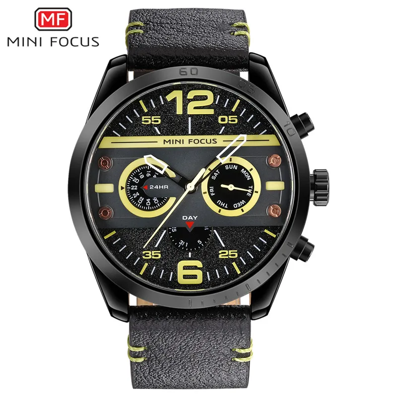 

Mini Focus manufacturer oem custom automatic mechanical 3atm waterproof man alloy wrist watches with genuine leather strap