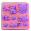 Different cat shape FDA LFGB pass multi shapes 3d silicone chocolate molds