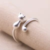 Simple design Cute Cat Opening Adjustable Ring Campus Party Jewelry Gift Ring Mix Wholesale