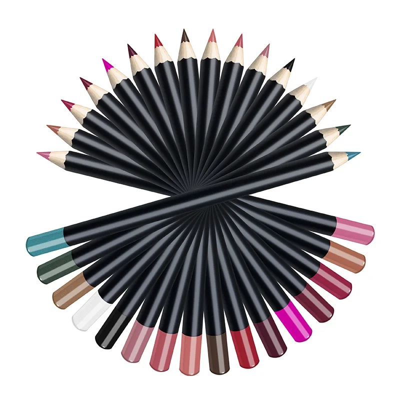 

Private Label Daily Use Cosmetics 16 Colors Available Eyeliner Lip liner Pencil, 12 matte and 4 shimmer
