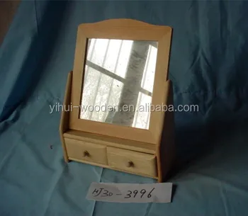 Simple Designed Miniature Wooden Drawer With Mirror For Making Up