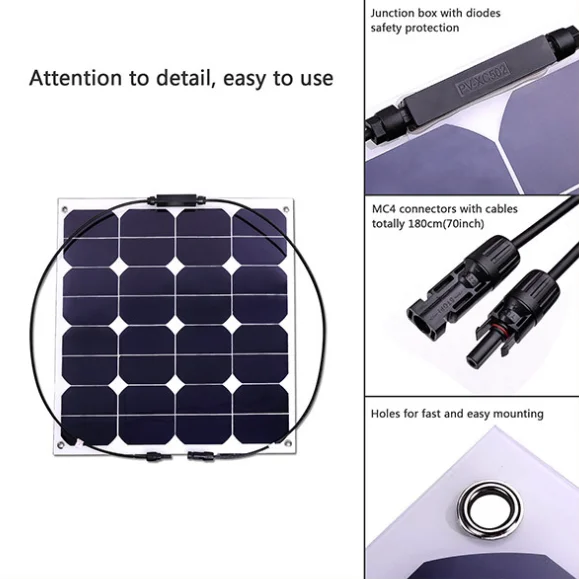 Offered free electricity 150 watt flexible solar panel For travel tourism car