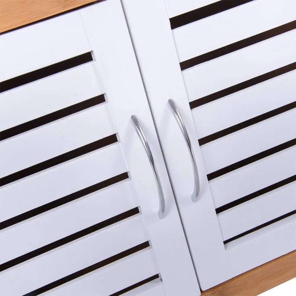 
Kitchen Cart Rolling Trolley Cart Island Bamboo Top With Storage Drawer Basket Cabinet Truck Kitchen 