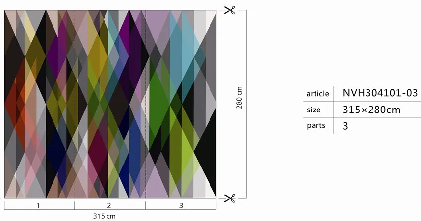 Colorful Rhombic Design Digital Printing Non-woven 3D Wall Panel Wallpaper