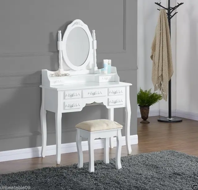 Modern Vanity Cabinet Drawers Makeup Used Dresser With Mirror