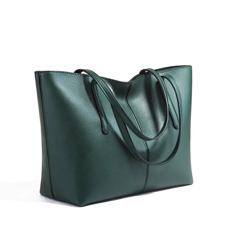 

ANTI SCRATCH Elegant Eco Leather Big Capacity Designer ladies Shoulder Tote Handbags for Women Bags, Green,red,white,black,customized color