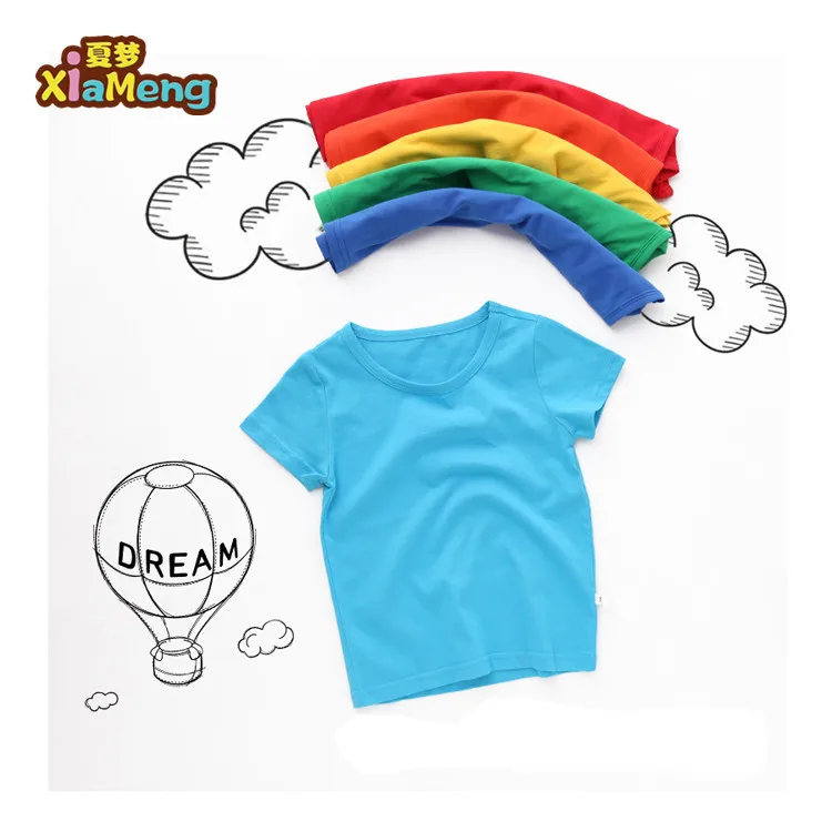 

Crew neck assorted colors cotton white plain t shirts for kids