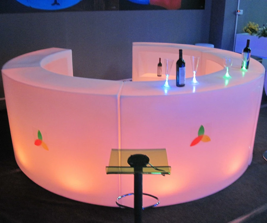 Round Bar Counter/led Bar Table/glow Curve Bar - Buy Display Bar