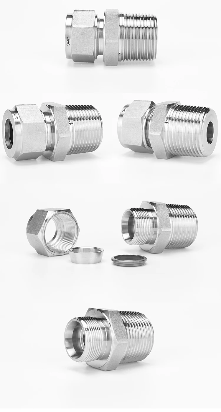 STAINLESS SWAGELOK MALE CONNECTOR 3/8 MALE PIPE THREAD X 1/4  TUBE 